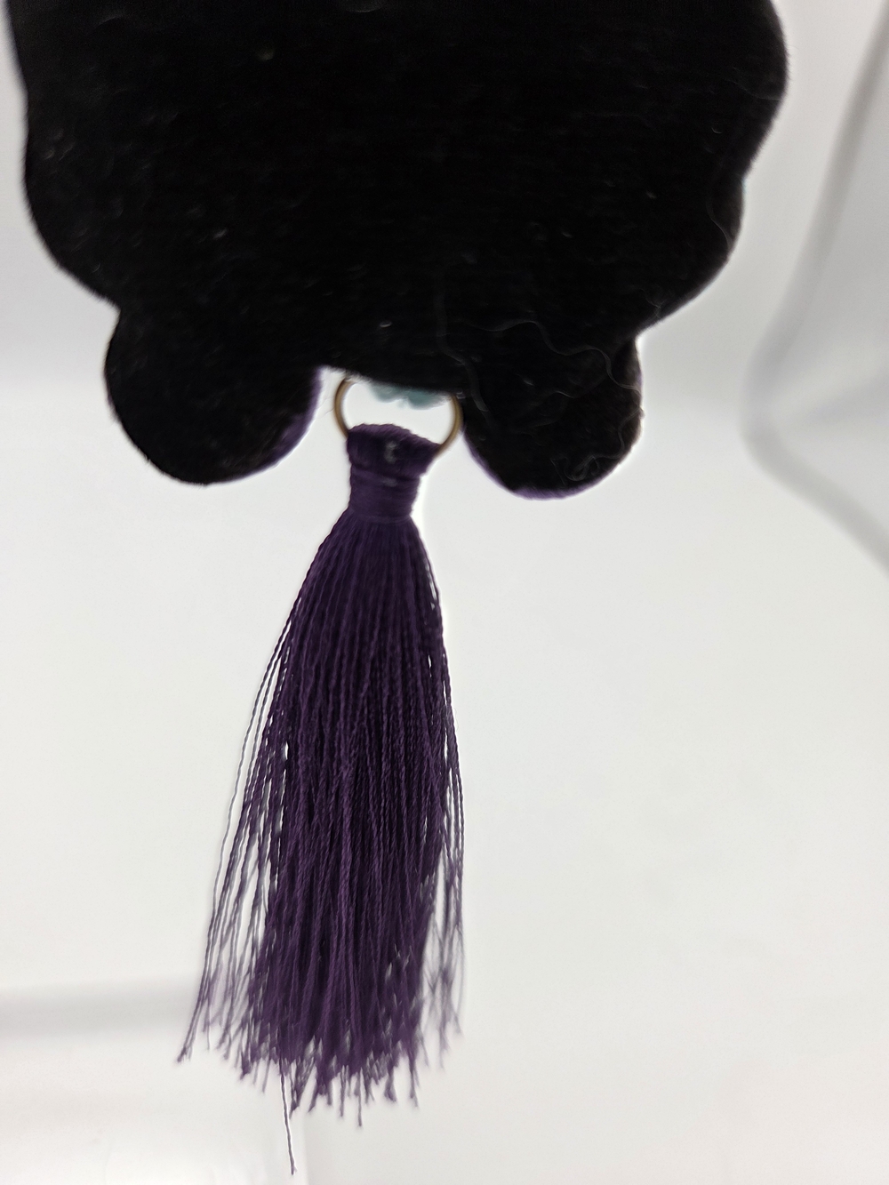 Anna Sous Soutache Crystal Tassel Earrings Purple - Picture 7 of 9